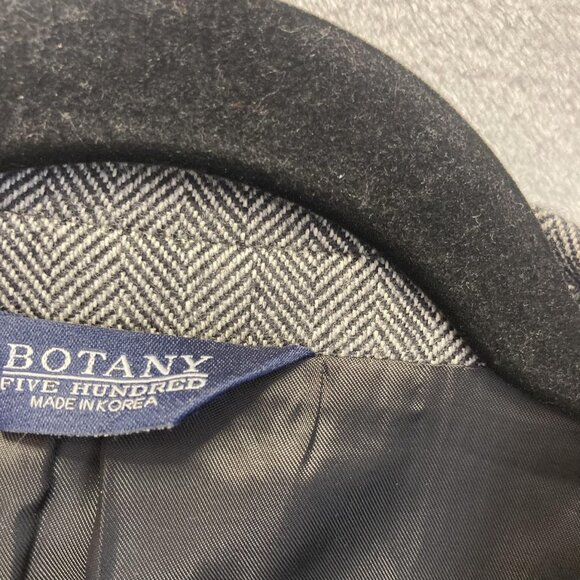 Botany 500 Herringbone 100% Lambswool Blazer Mens 48R Gray Sport Coat Jacket - Picture 9 of 16